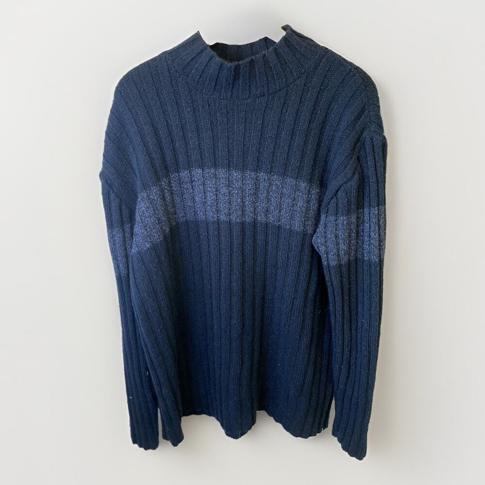 BKE Buckle Vintage Mens XL Long Sleeve Sweater Blue Pullover Ribbed Knit